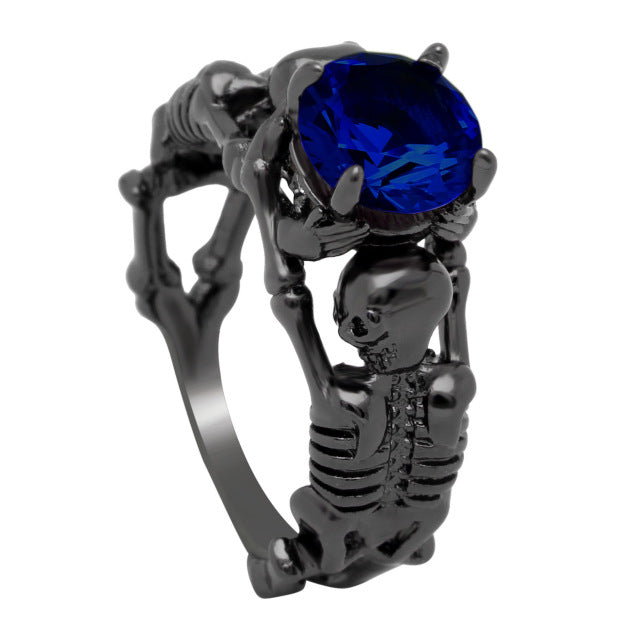 Ghost evil Skull skeleton Hand CZ Ring European and American Punk style Motor Biker Men Ring 2017 new skull men's jewelry