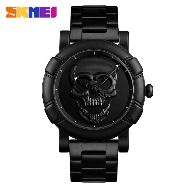 SKMEI 2018 Skull Quartz Men's Watch Men Creativity Watches Stainless Steel Male Water Resistant Wristwatch Relogio Masculino9178