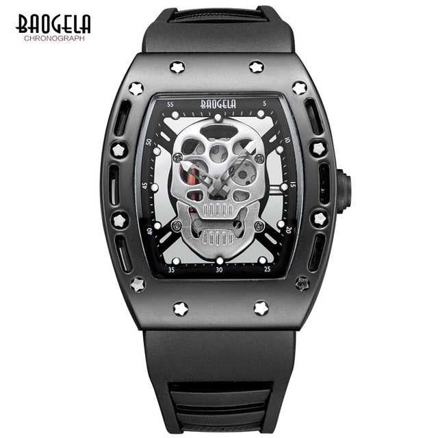 BAOGELA New Skull Men Watches Military Silicone Brand Pirate Hollow Watch Men Luminous Sports Wristwatch Relogio Masculino