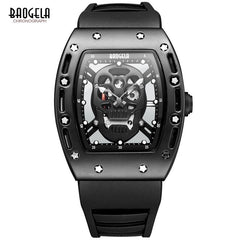 BAOGELA New Skull Men Watches Military Silicone Brand Pirate Hollow Watch Men Luminous Sports Wristwatch Relogio Masculino