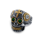 Hiphop Cool Men's Gothic Carving Ring Stainless Steel High Quality cross Skull ring Jewelry For man free shipping