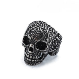 Hiphop Cool Men's Gothic Carving Ring Stainless Steel High Quality cross Skull ring Jewelry For man free shipping