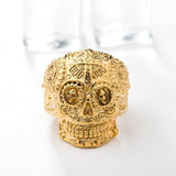 Hiphop Cool Men's Gothic Carving Ring Stainless Steel High Quality cross Skull ring Jewelry For man free shipping