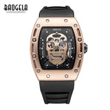 BAOGELA New Skull Men Watches Military Silicone Brand Pirate Hollow Watch Men Luminous Sports Wristwatch Relogio Masculino