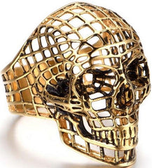 Hiphop Cool Men's Gothic Carving Ring Stainless Steel High Quality cross Skull ring Jewelry For man free shipping
