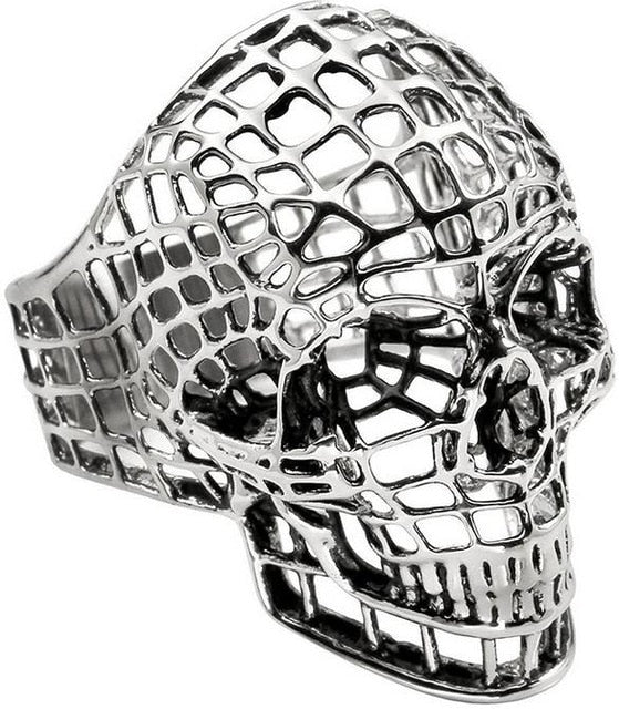 Hiphop Cool Men's Gothic Carving Ring Stainless Steel High Quality cross Skull ring Jewelry For man free shipping