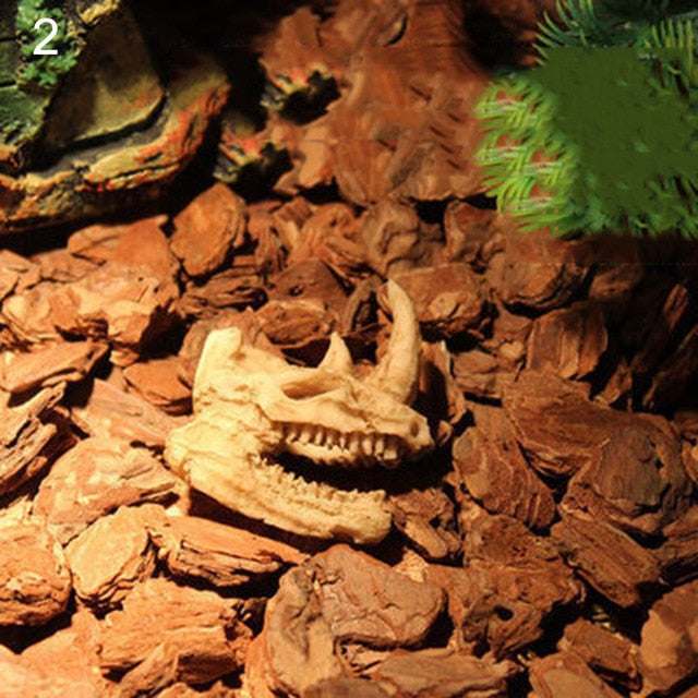 Resin Skull Fish Tank Aquarium Hiding Decor Terrarium Reptile Ornaments Tool