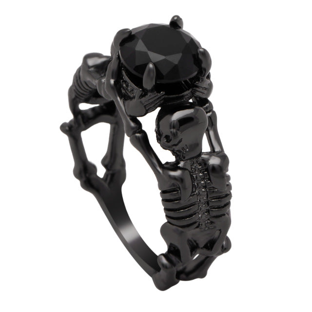Ghost evil Skull skeleton Hand CZ Ring European and American Punk style Motor Biker Men Ring 2017 new skull men's jewelry