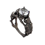 Ghost evil Skull skeleton Hand CZ Ring European and American Punk style Motor Biker Men Ring 2017 new skull men's jewelry