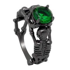 Ghost evil Skull skeleton Hand CZ Ring European and American Punk style Motor Biker Men Ring 2017 new skull men's jewelry