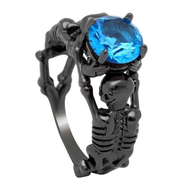 Ghost evil Skull skeleton Hand CZ Ring European and American Punk style Motor Biker Men Ring 2017 new skull men's jewelry