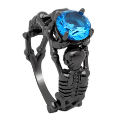 Ghost evil Skull skeleton Hand CZ Ring European and American Punk style Motor Biker Men Ring 2017 new skull men's jewelry