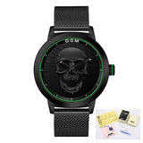 Men's Watch DOM Cool Bone Luxury Brand M-1231 Creative Clock Black Male Watch Skull Style Quartz Men Watches relogio masculino