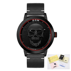 Men's Watch DOM Cool Bone Luxury Brand M-1231 Creative Clock Black Male Watch Skull Style Quartz Men Watches relogio masculino