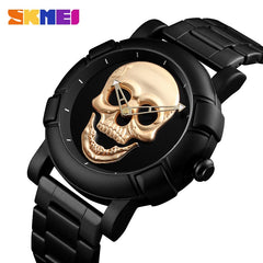 SKMEI 2018 Skull Quartz Men's Watch Men Creativity Watches Stainless Steel Male Water Resistant Wristwatch Relogio Masculino9178