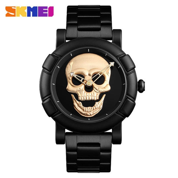 SKMEI 2018 Skull Quartz Men's Watch Men Creativity Watches Stainless Steel Male Water Resistant Wristwatch Relogio Masculino9178