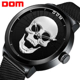 Men's Watch DOM Cool Bone Luxury Brand M-1231 Creative Clock Black Male Watch Skull Style Quartz Men Watches relogio masculino